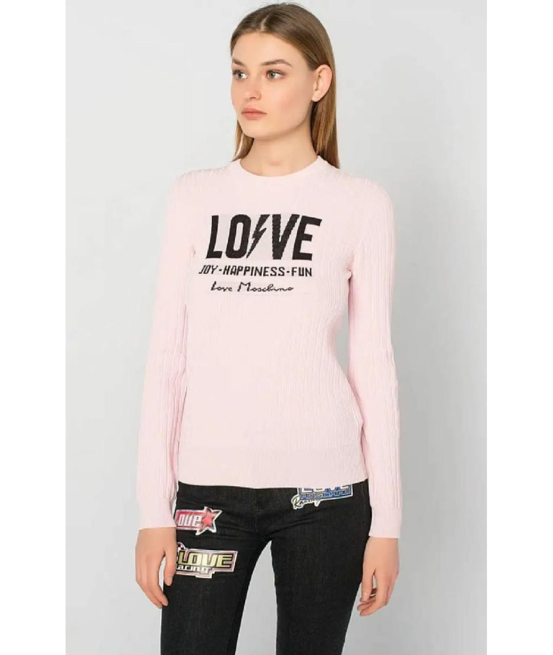 LOVE MOSCHINO Розовый вискозный джемпер / свитер, фото 3