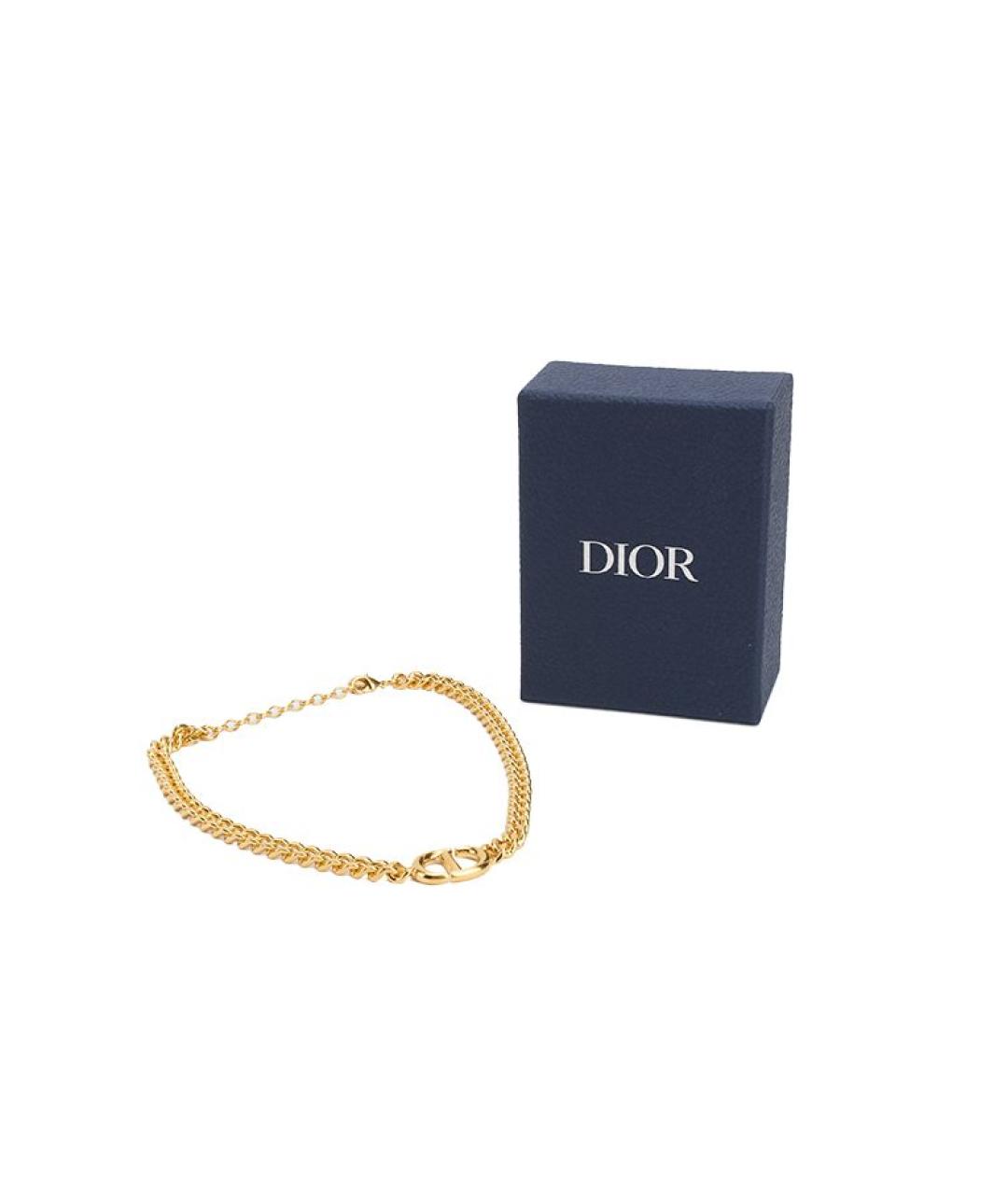 CHRISTIAN DIOR Золотой металлический чокер, фото 3