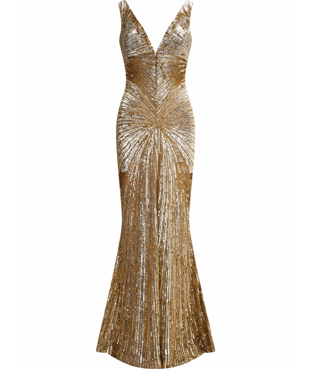 ELIE SAAB Золотое шелковое вечернее платье, фото 1