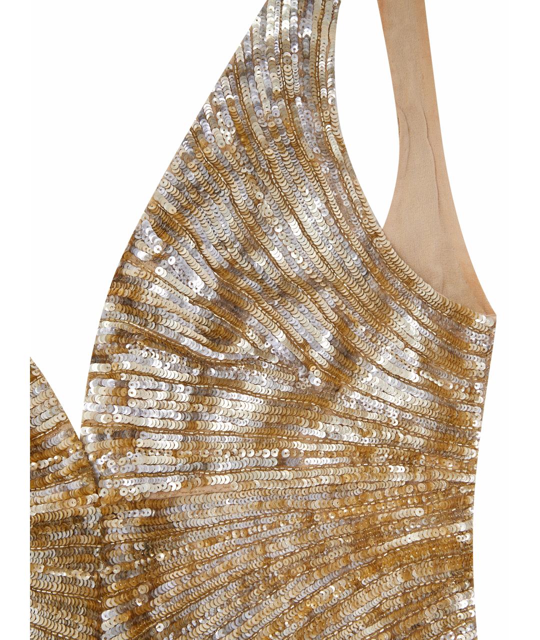 ELIE SAAB Золотое шелковое вечернее платье, фото 5