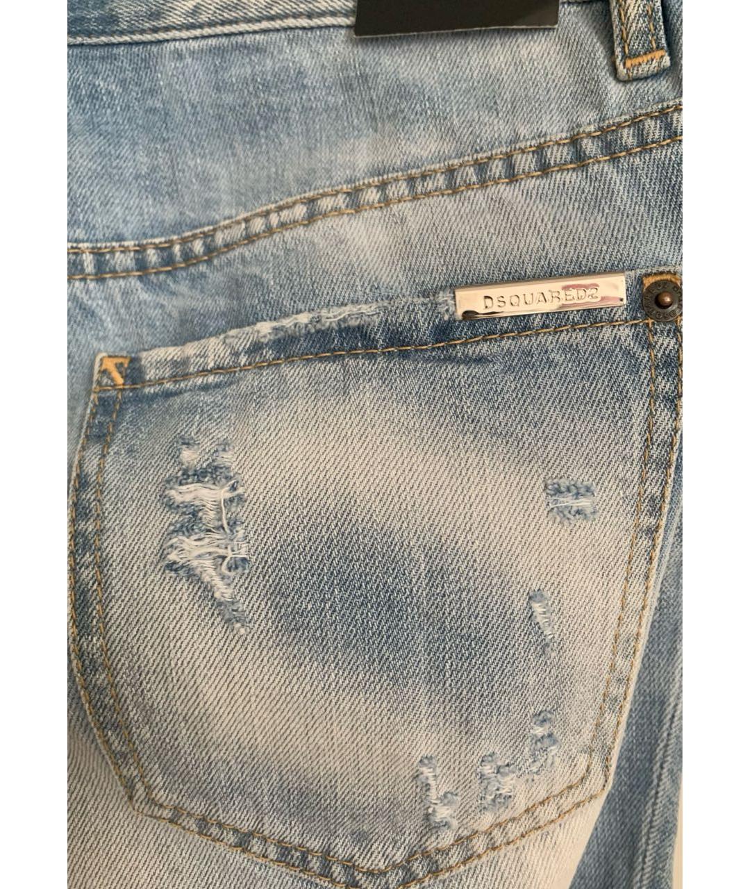 DSQUARED2 Голубые хлопковые прямые джинсы, фото 4