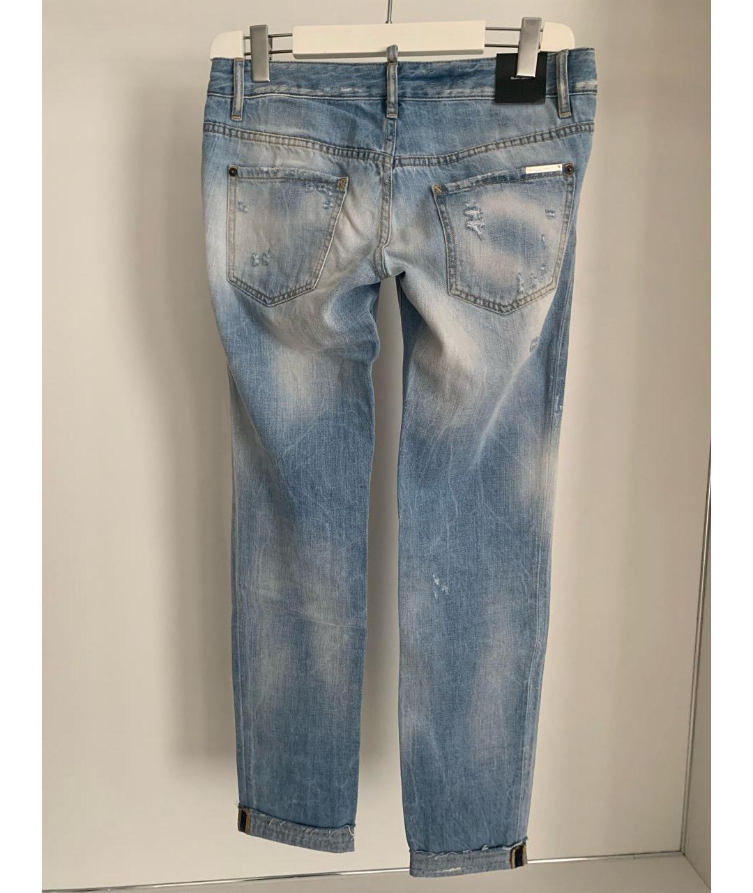 DSQUARED2 Голубые хлопковые прямые джинсы, фото 2