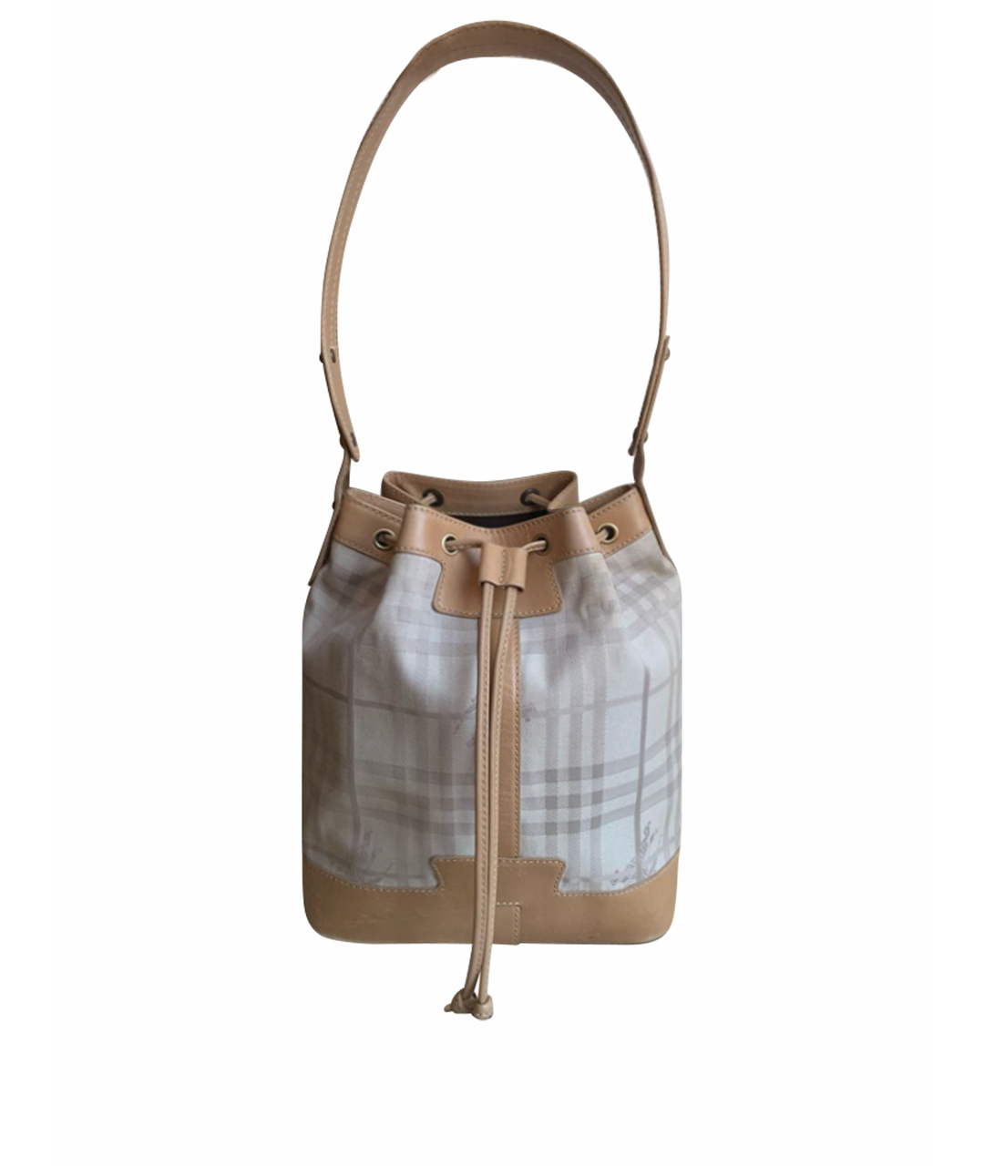 BURBERRY Бежевая кожаная сумка тоут, фото 1