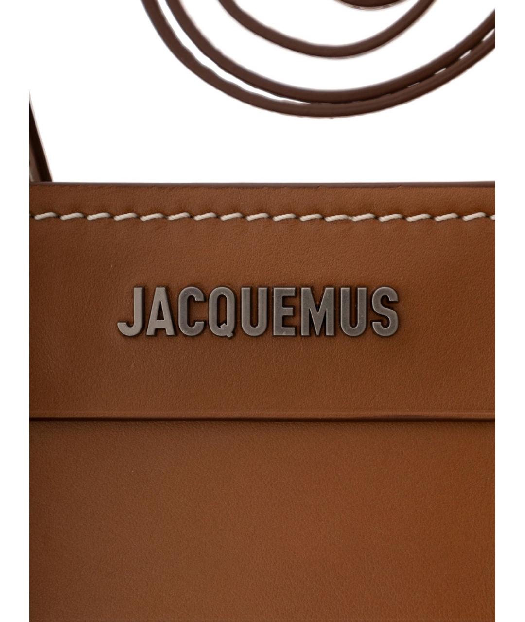 JACQUEMUS Коричневый кожаный кошелек, фото 3