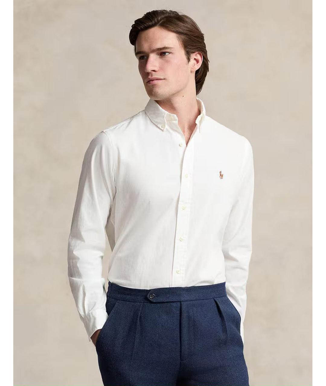 POLO RALPH LAUREN Белая хлопковая кэжуал рубашка, фото 3