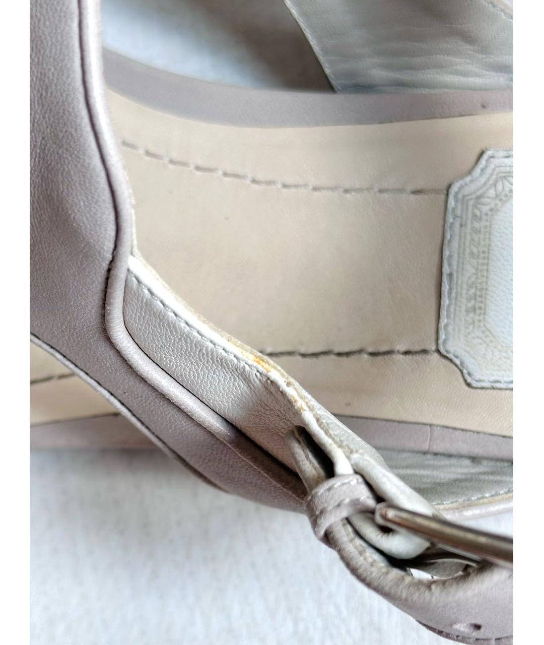 CHRISTIAN DIOR Серые кожаные босоножки, фото 7