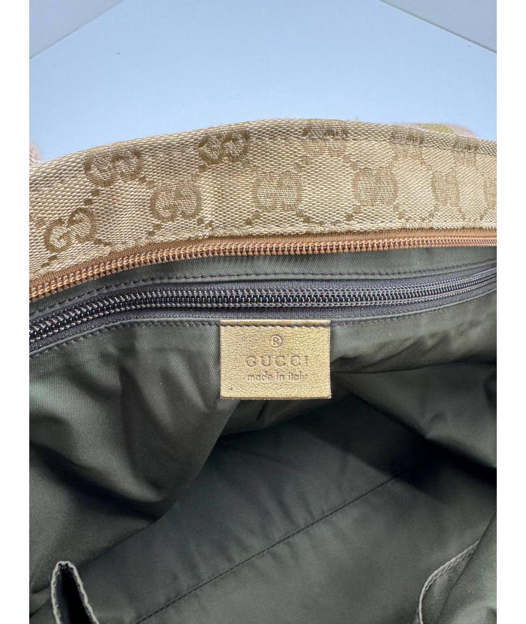 GUCCI Бежевая тканевая сумка тоут, фото 7