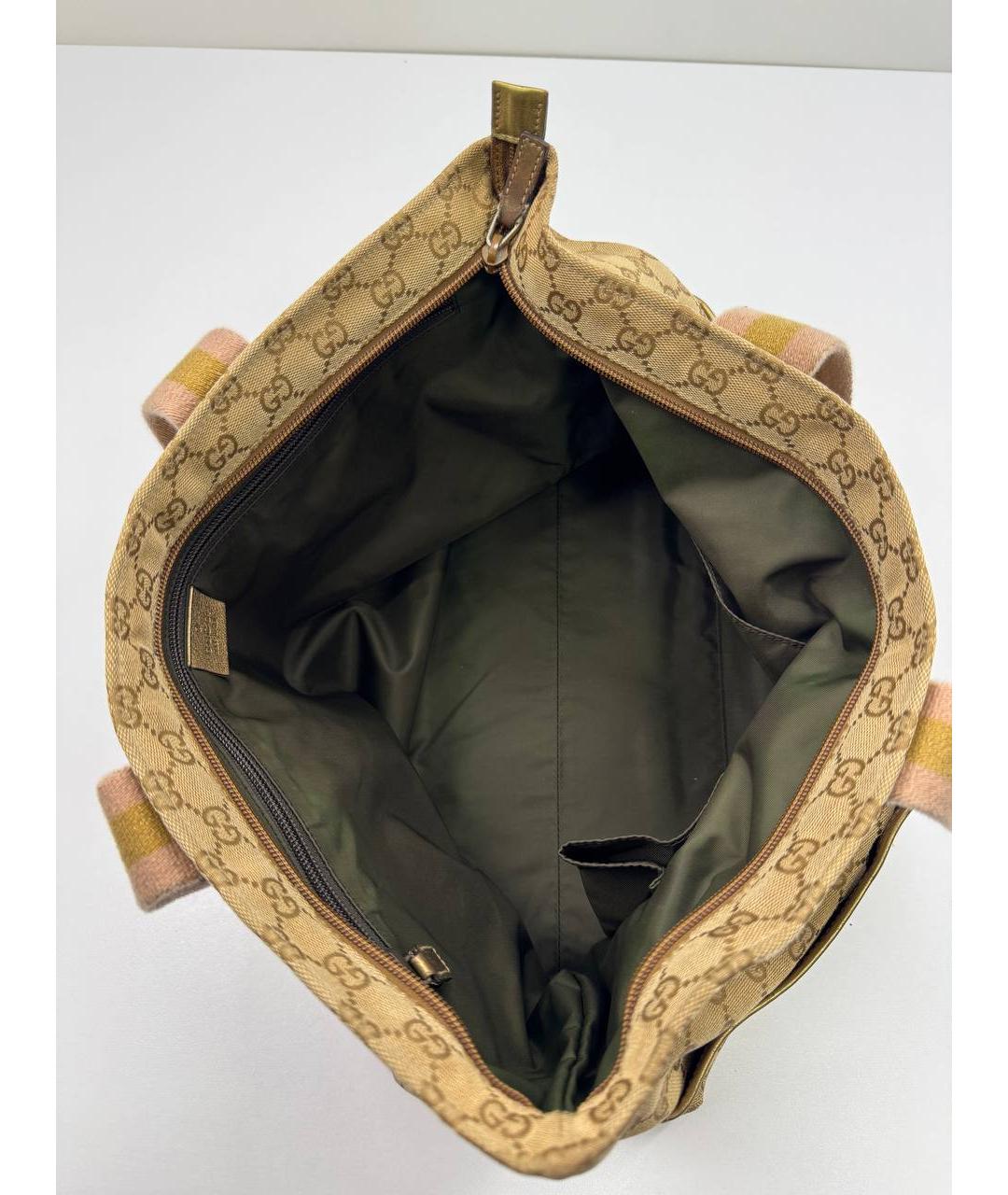 GUCCI Бежевая тканевая сумка тоут, фото 6