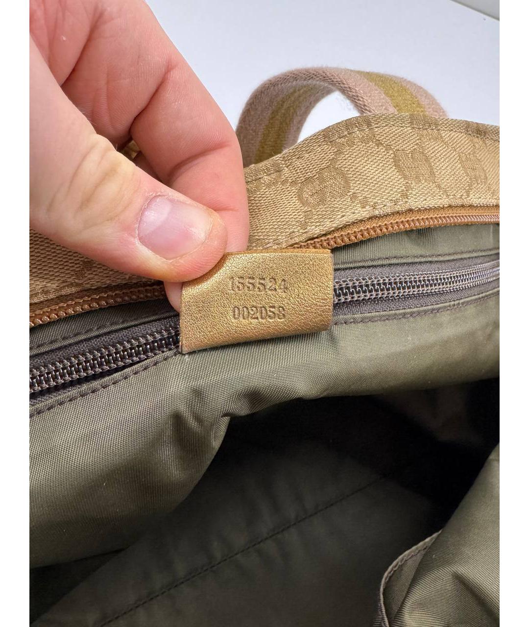 GUCCI Бежевая тканевая сумка тоут, фото 8