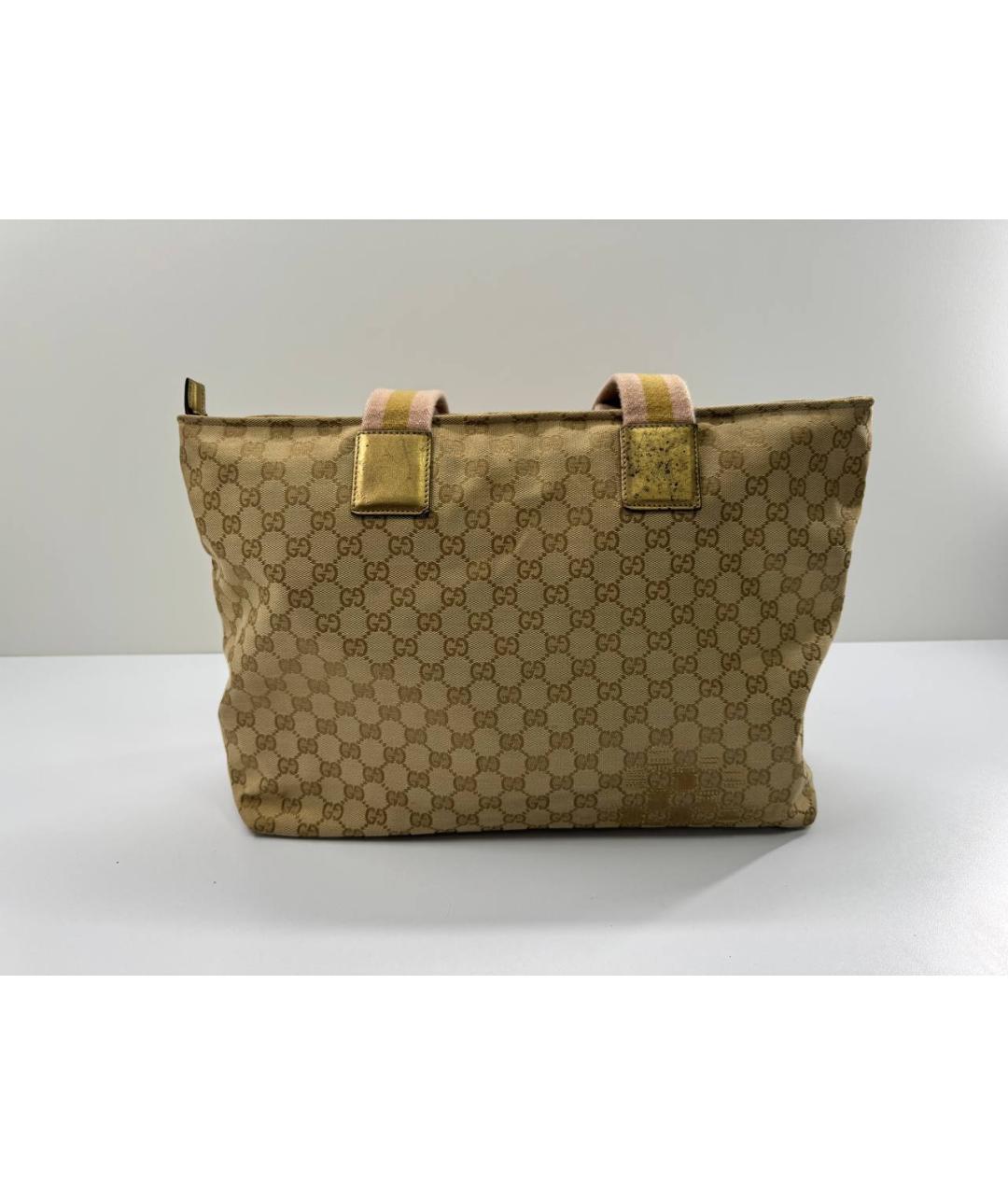 GUCCI Бежевая тканевая сумка тоут, фото 5