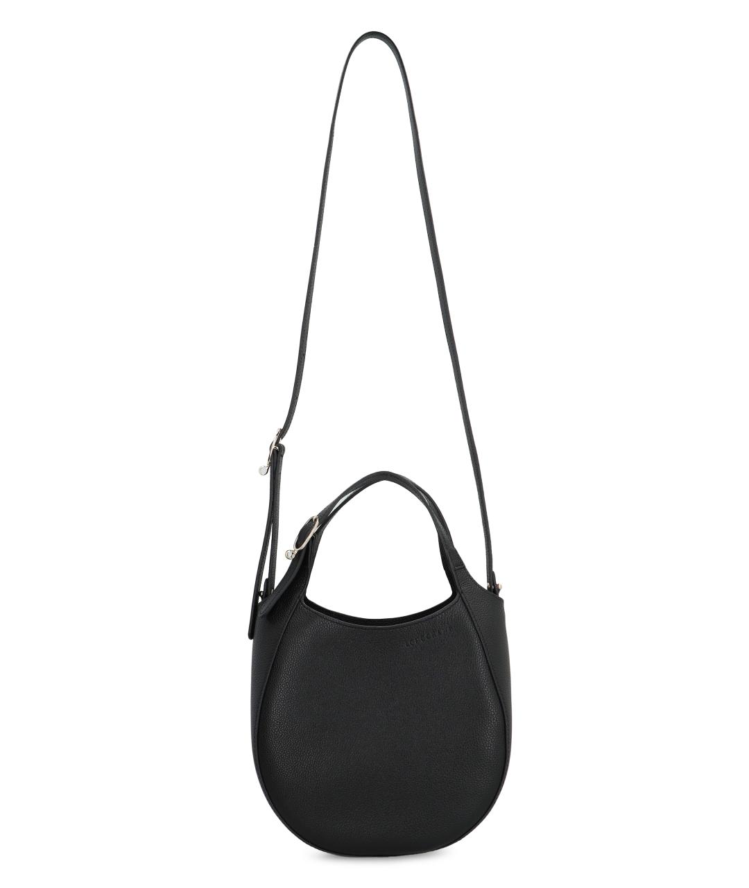 LONGCHAMP Черная кожаная сумка с короткими ручками, фото 4