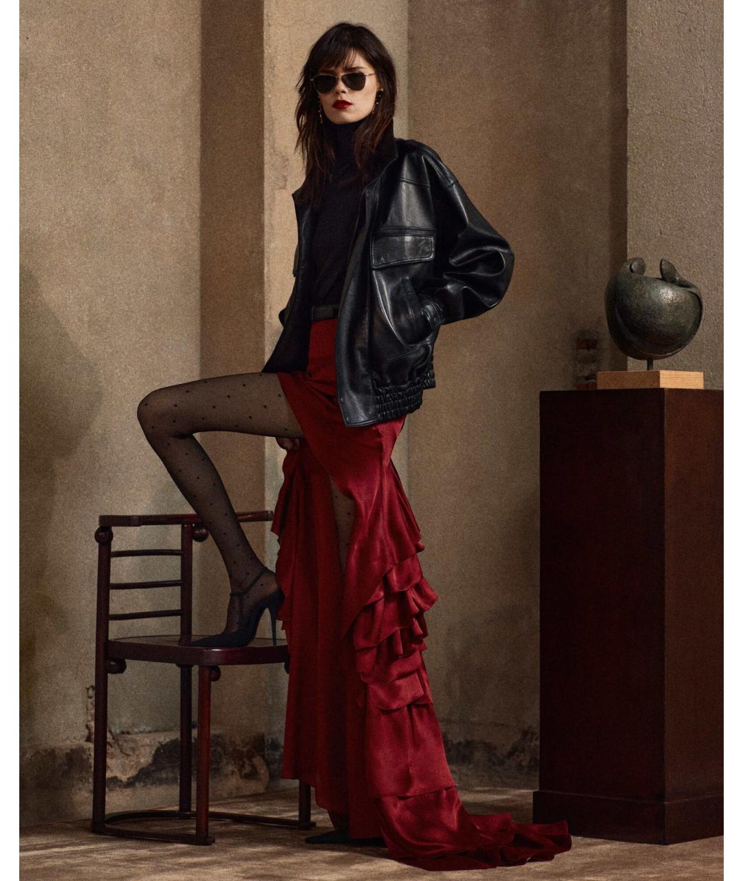 SAINT LAURENT Черная кожаная куртка, фото 2