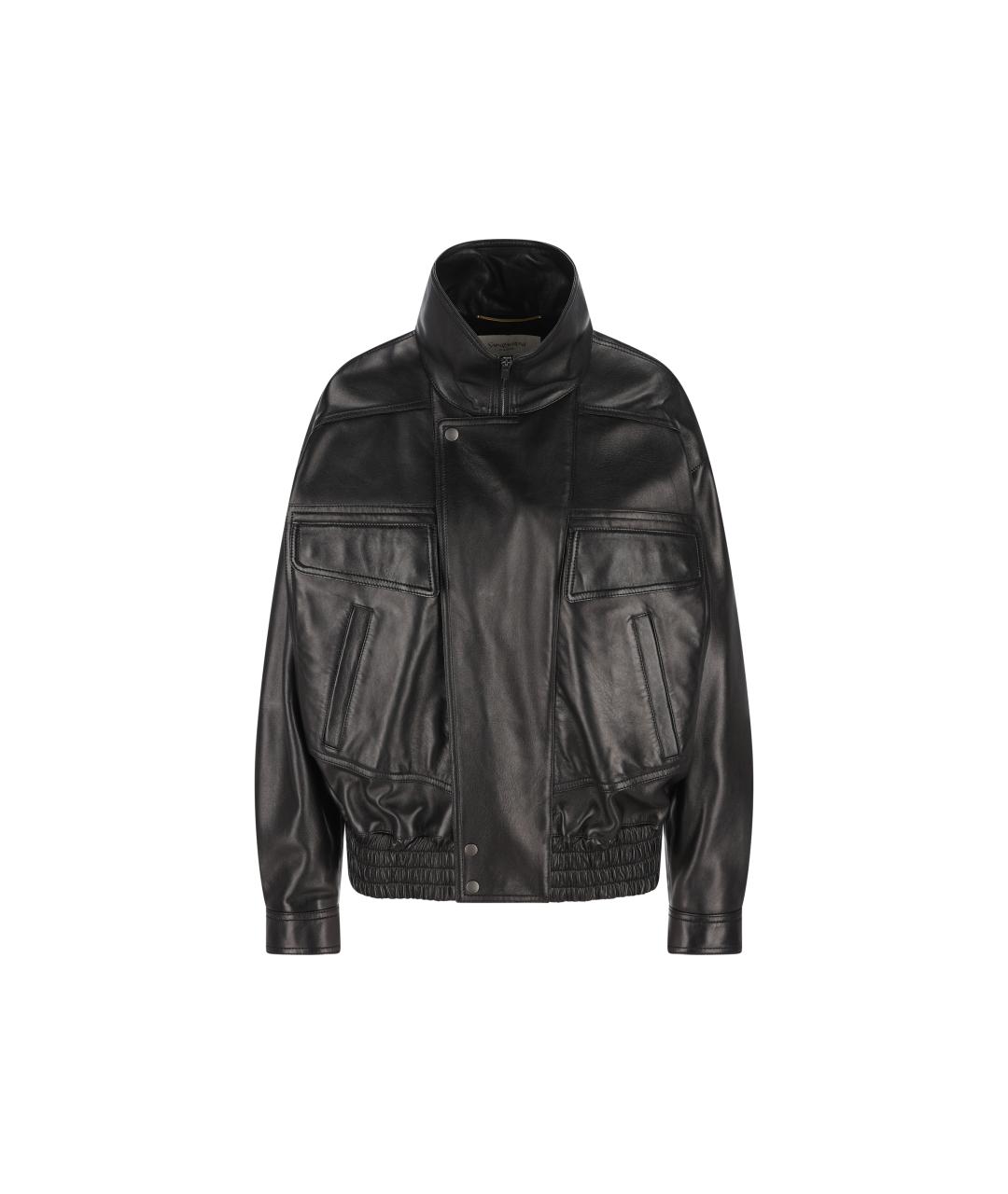 SAINT LAURENT Черная кожаная куртка, фото 1