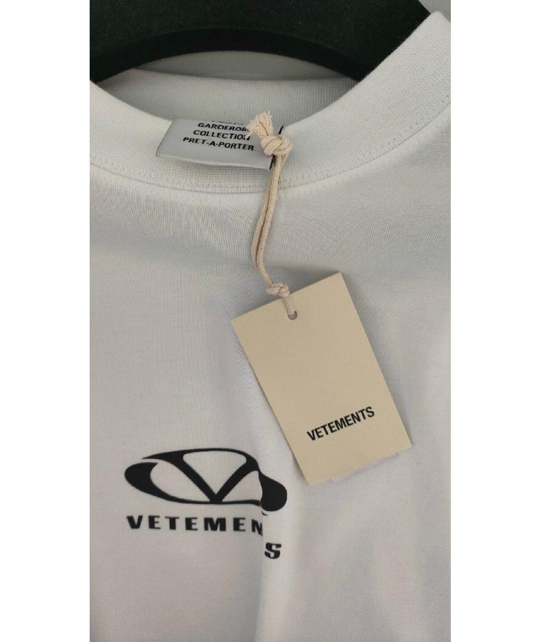 VETEMENTS Белая хлопковая футболка, фото 3
