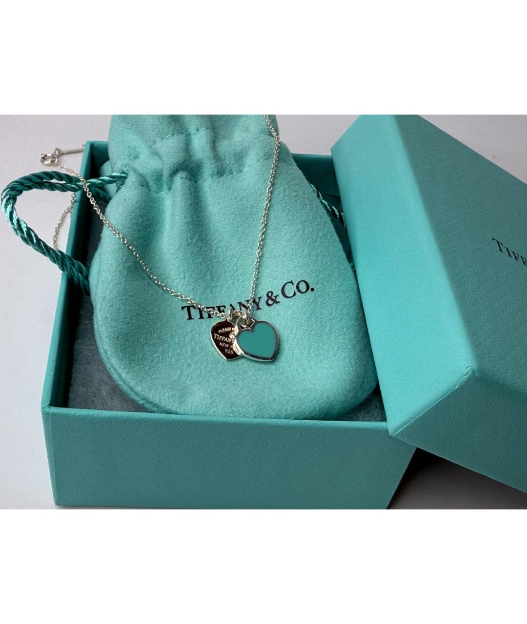 TIFFANY&CO Голубая серебряная подвеска, фото 6