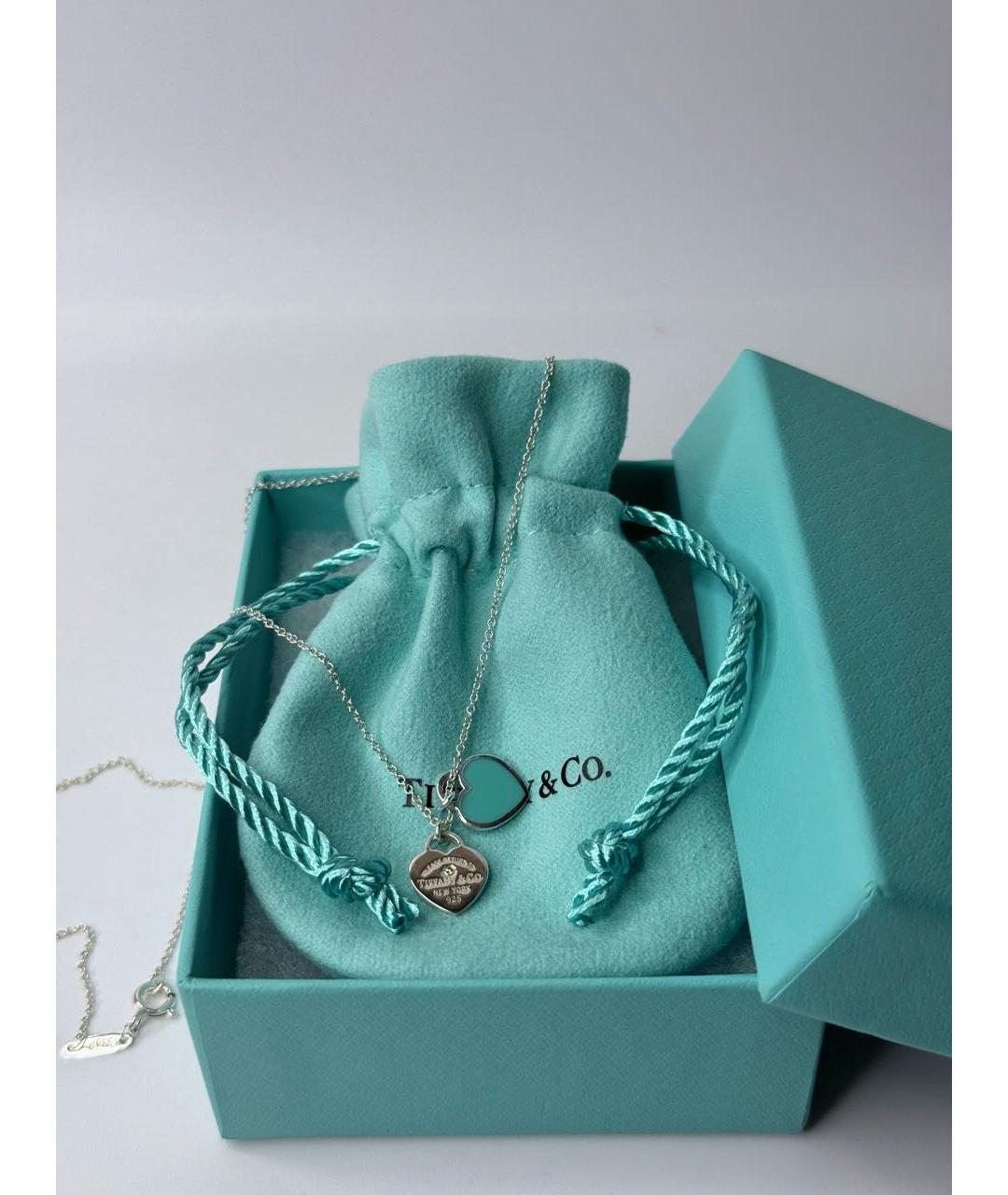 TIFFANY&CO Голубая серебряная подвеска, фото 5