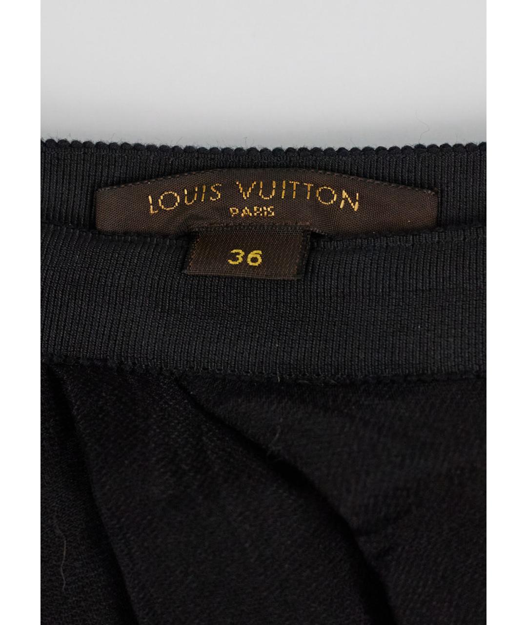 LOUIS VUITTON Черная шерстяная юбка мини, фото 3