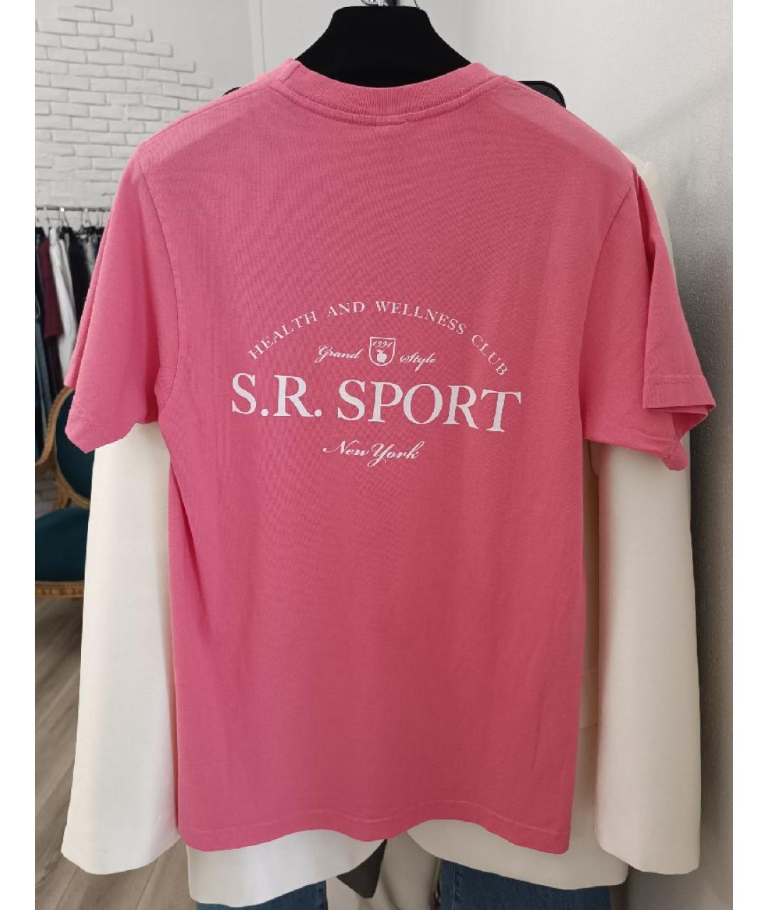 SPORTY AND RICH Розовая хлопковая футболка, фото 2