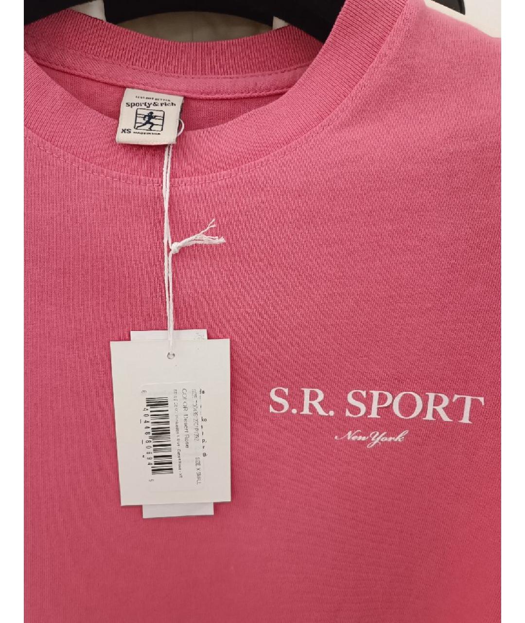 SPORTY AND RICH Розовая хлопковая футболка, фото 3