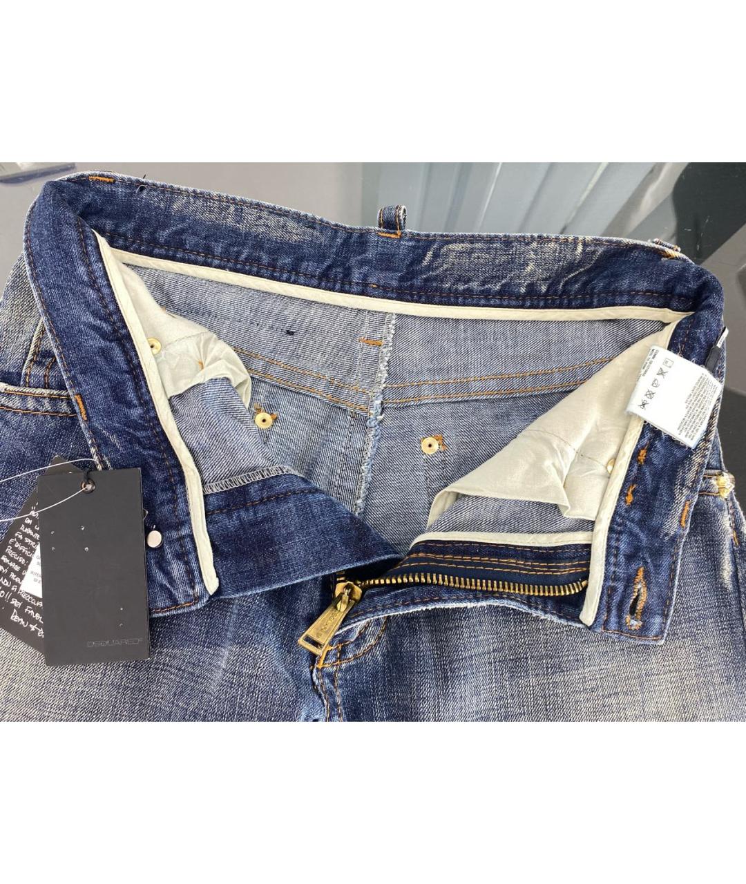 DSQUARED2 Синие хлопковые джинсы слим, фото 3