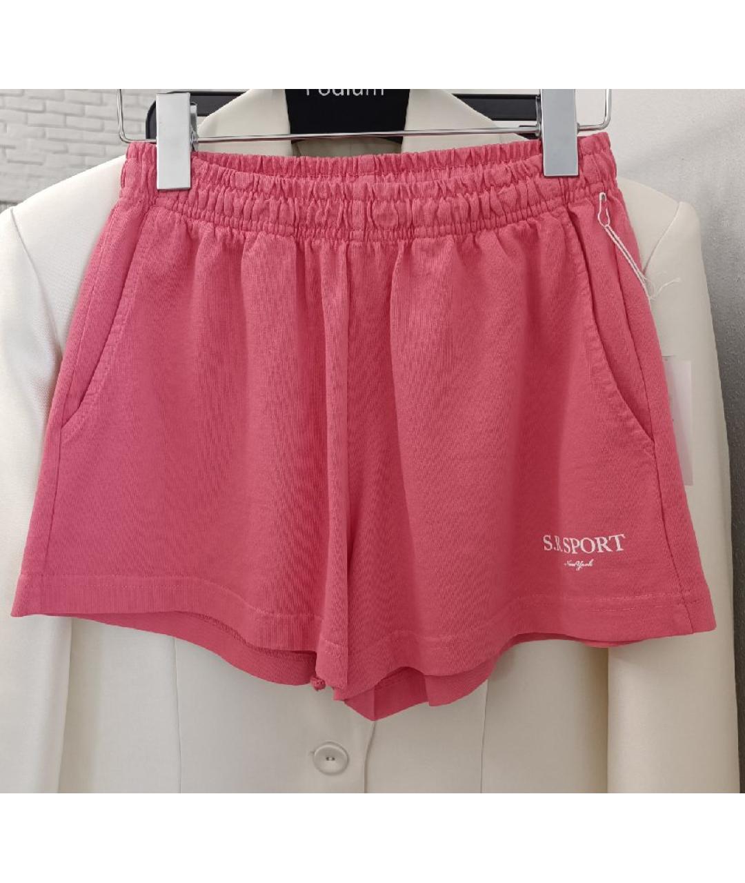 SPORTY AND RICH Розовые хлопковые шорты, фото 4