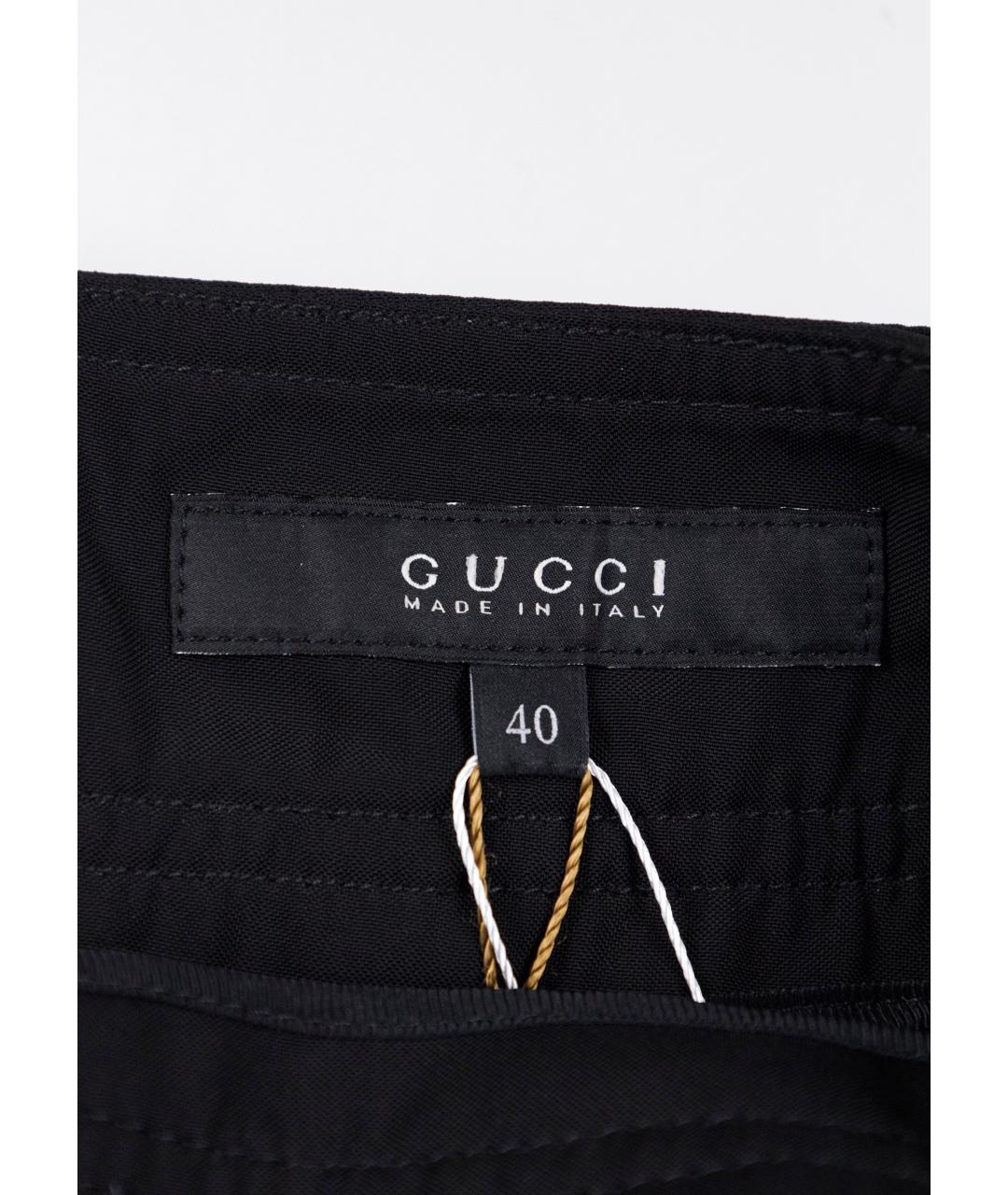 GUCCI Черная вискозная юбка мини, фото 3