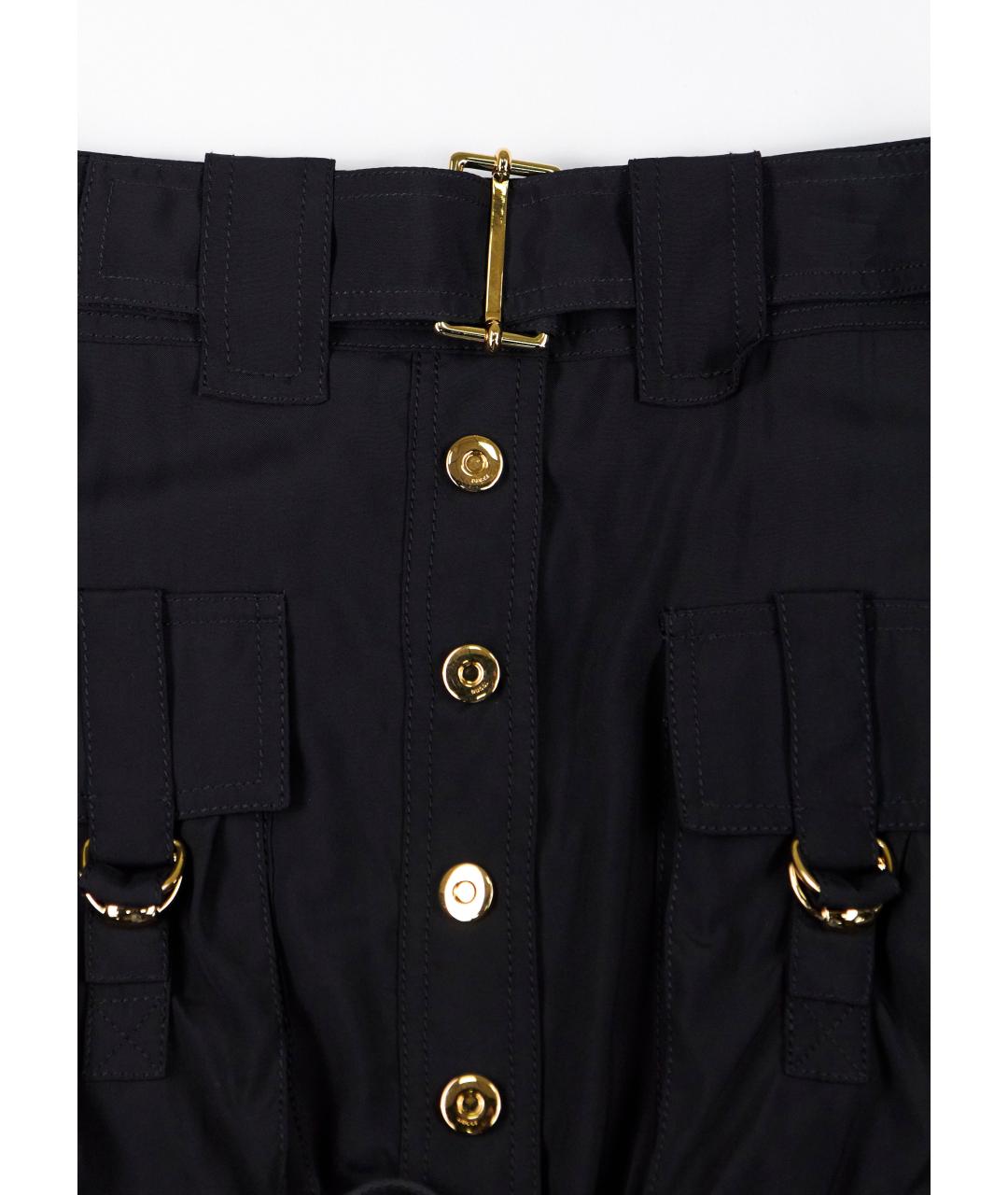 GUCCI Черная вискозная юбка мини, фото 4