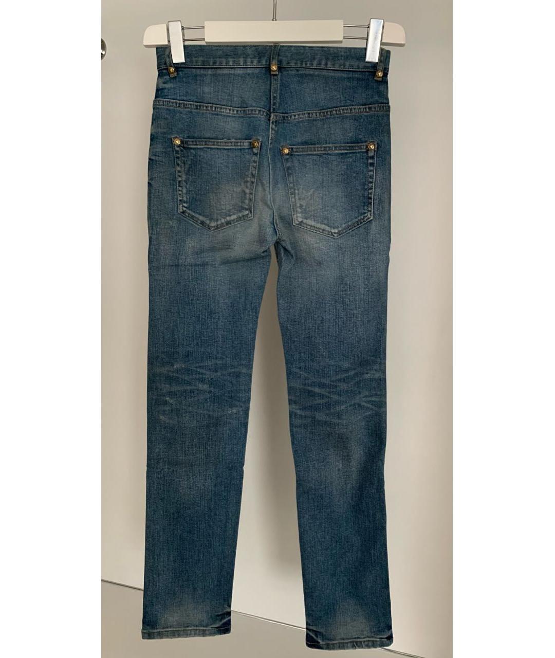 BALMAIN Голубые хлопковые прямые джинсы, фото 2