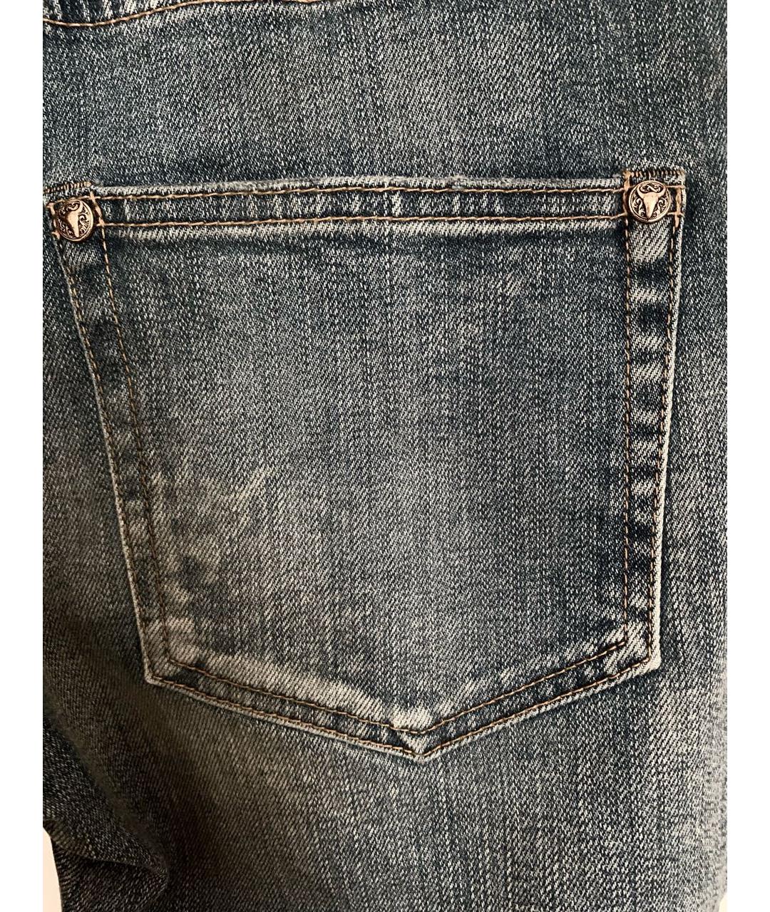 BALMAIN Голубые хлопковые прямые джинсы, фото 4