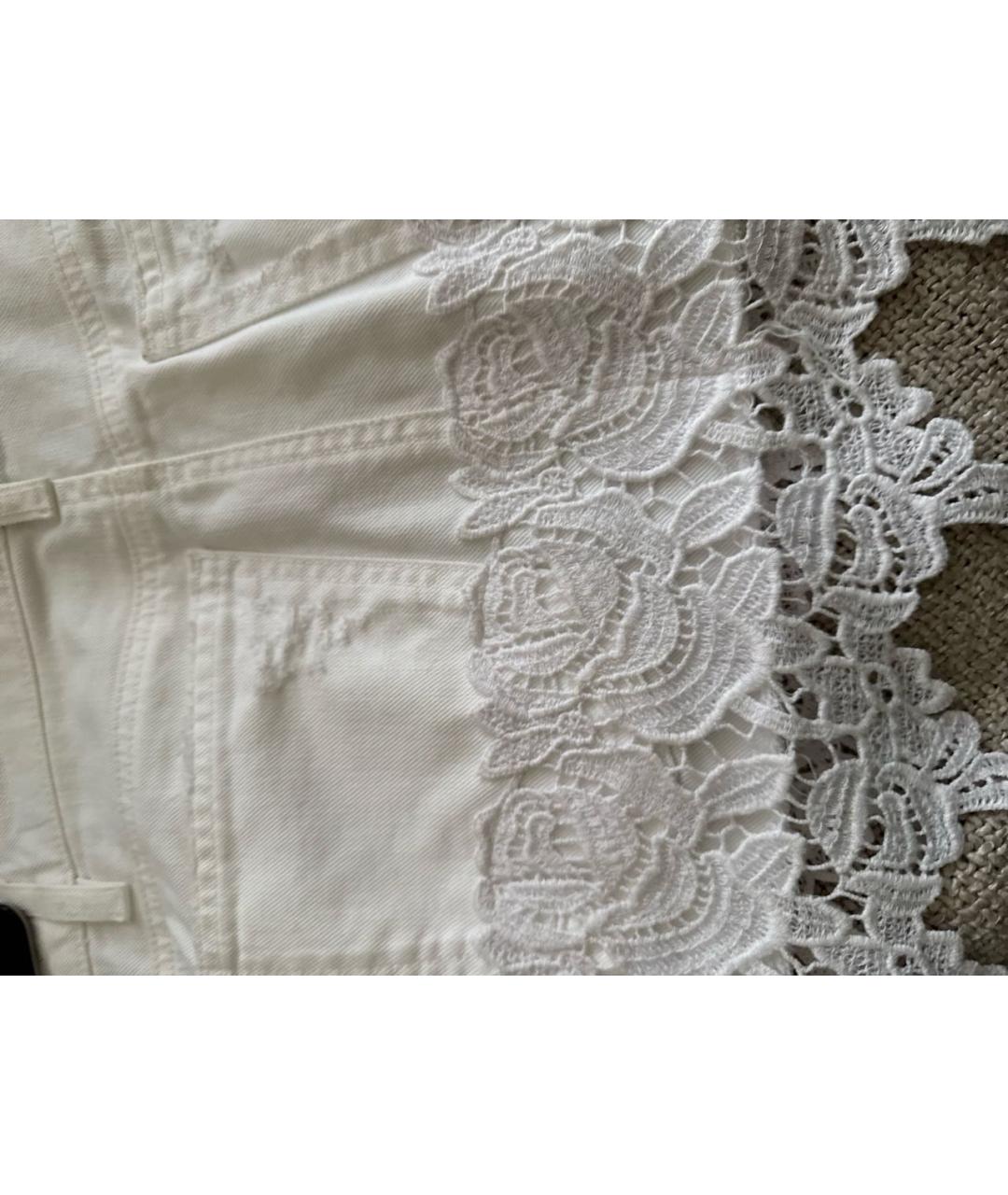DOLCE&GABBANA Белая кружевная юбка мини, фото 6