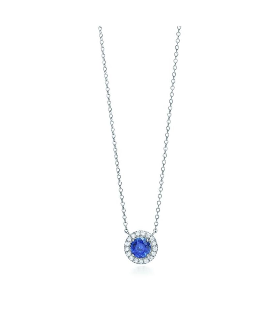TIFFANY&CO Темно-синяя платиновая подвеска, фото 1
