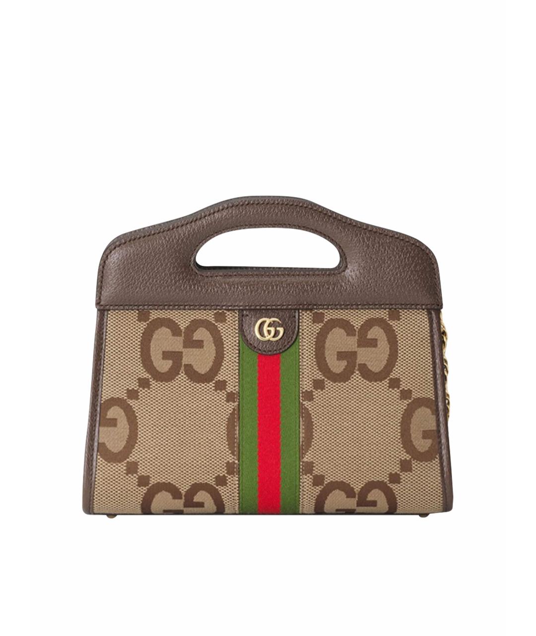 GUCCI Коричневая кожаная сумка через плечо, фото 1
