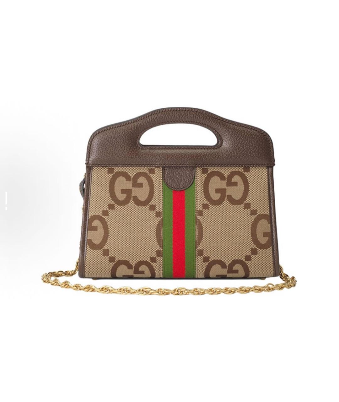GUCCI Коричневая кожаная сумка через плечо, фото 3