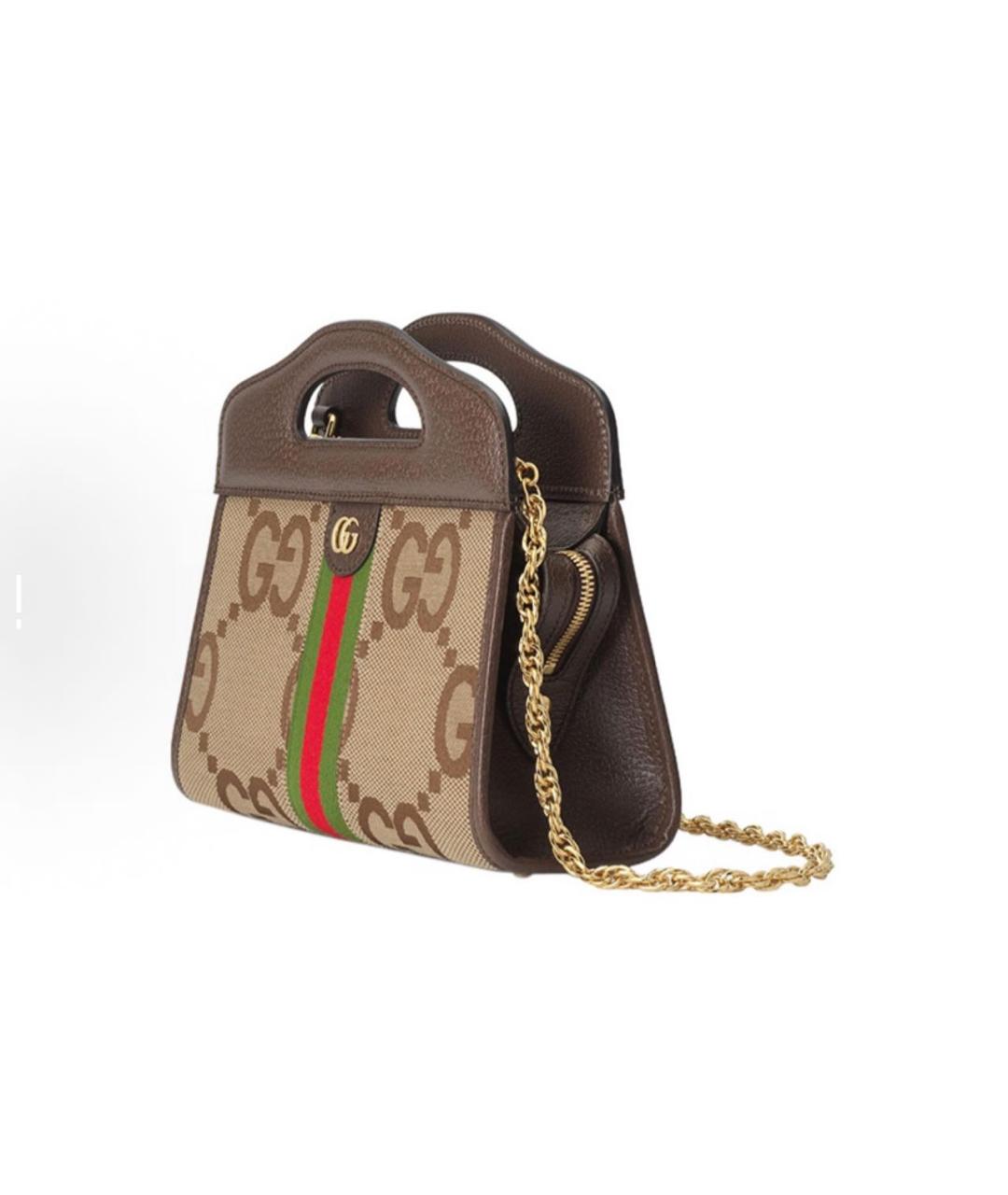 GUCCI Коричневая кожаная сумка через плечо, фото 6