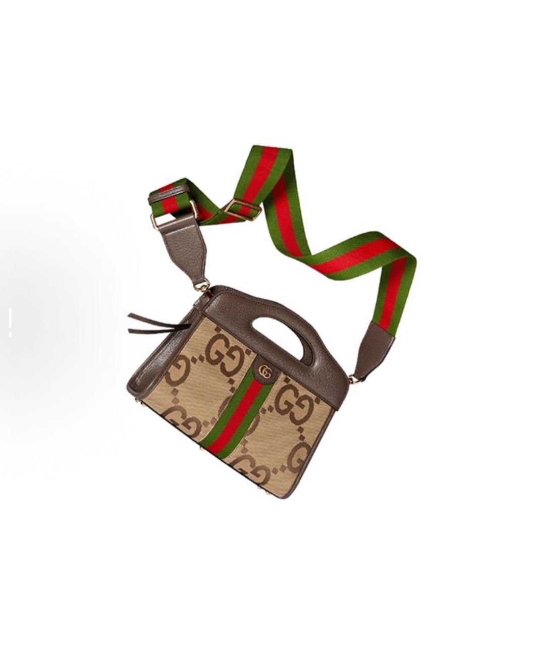GUCCI Коричневая кожаная сумка через плечо, фото 5