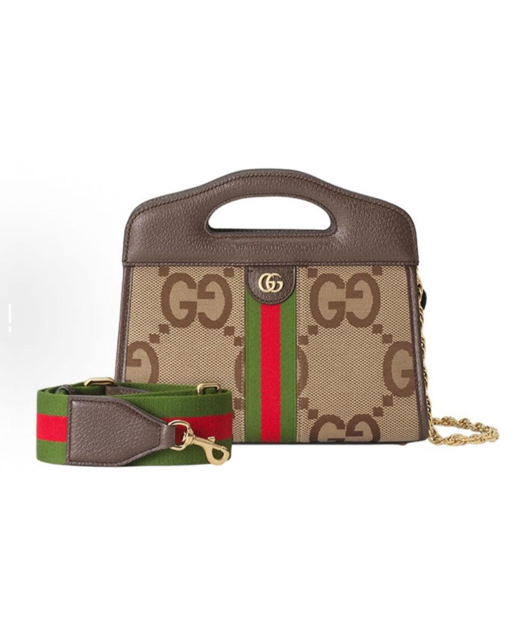 GUCCI Коричневая кожаная сумка через плечо, фото 2
