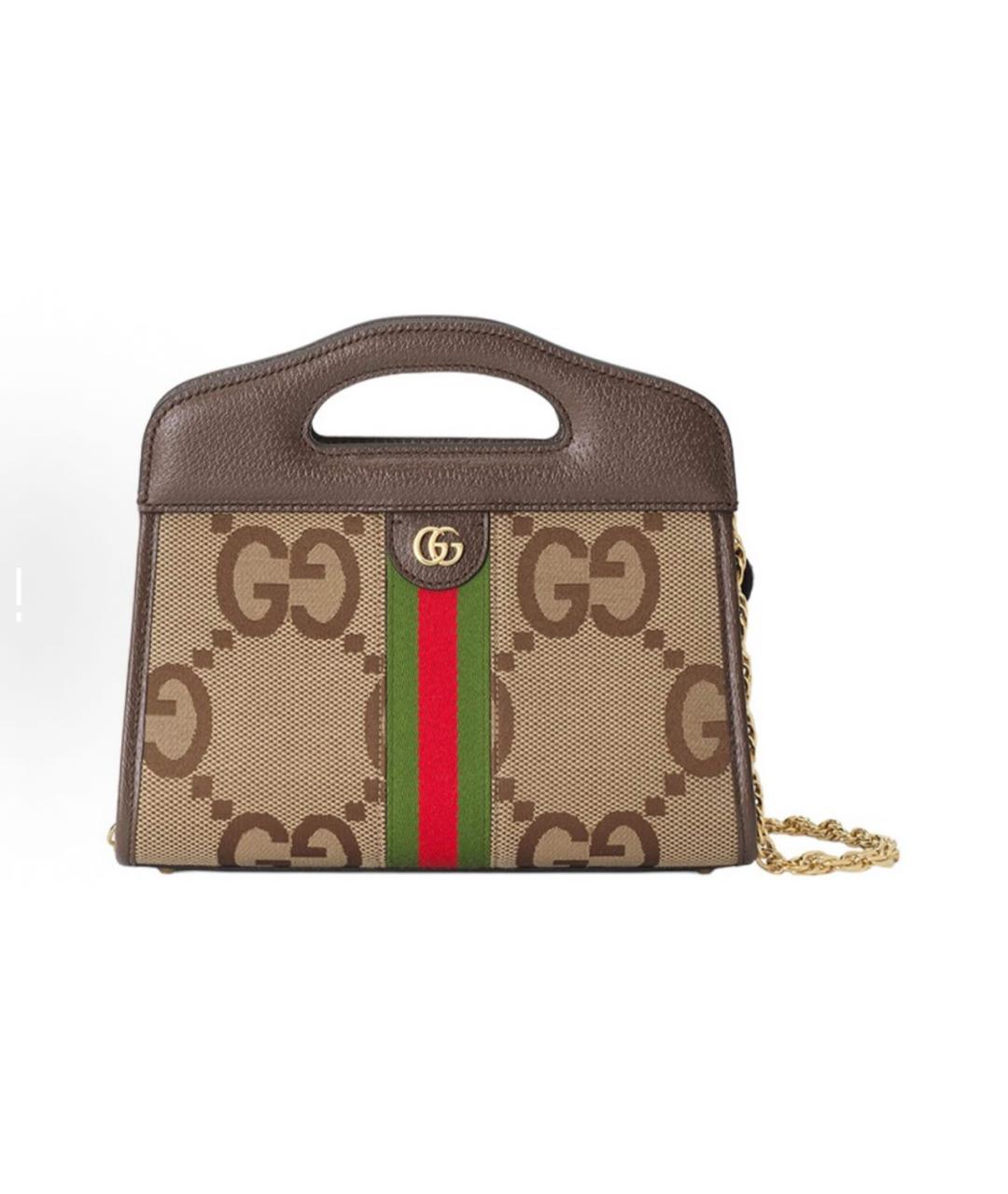 GUCCI Коричневая кожаная сумка через плечо, фото 9