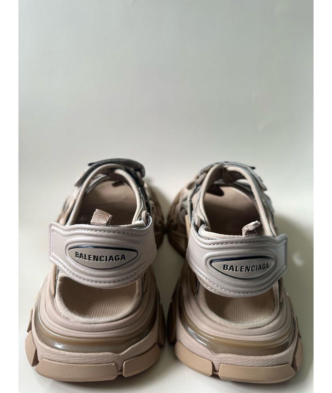 BALENCIAGA Бежевые кожаные сандалии, фото 4