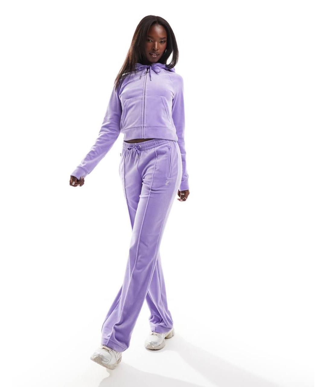 JUICY COUTURE Фиолетовый велюровый спортивные костюмы, фото 6