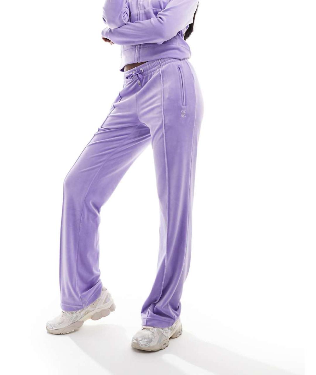 JUICY COUTURE Фиолетовый велюровый спортивные костюмы, фото 5