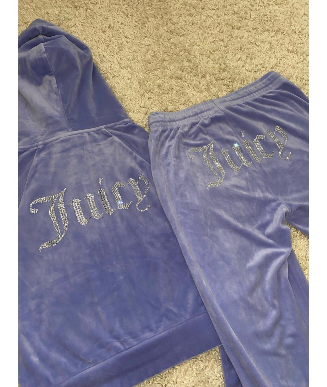JUICY COUTURE Фиолетовый велюровый спортивные костюмы, фото 4