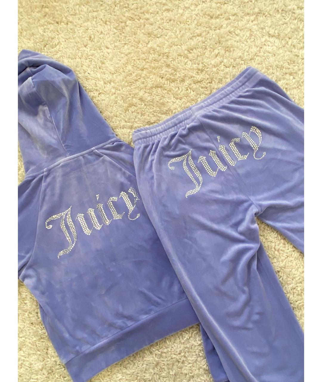 JUICY COUTURE Фиолетовый велюровый спортивные костюмы, фото 3