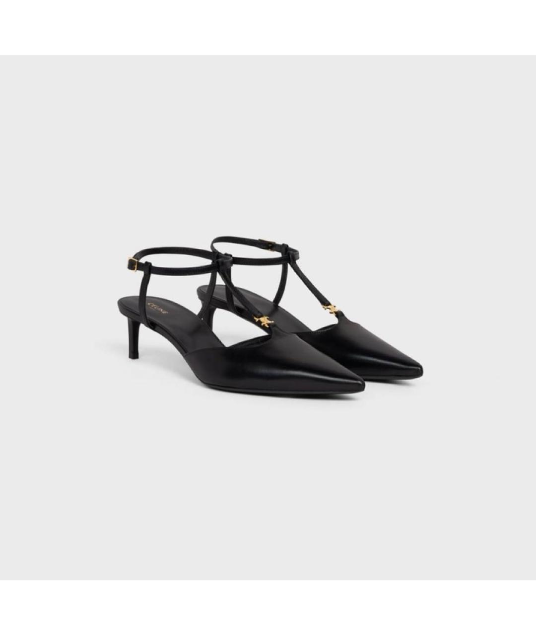 CELINE Черные кожаные туфли, фото 8