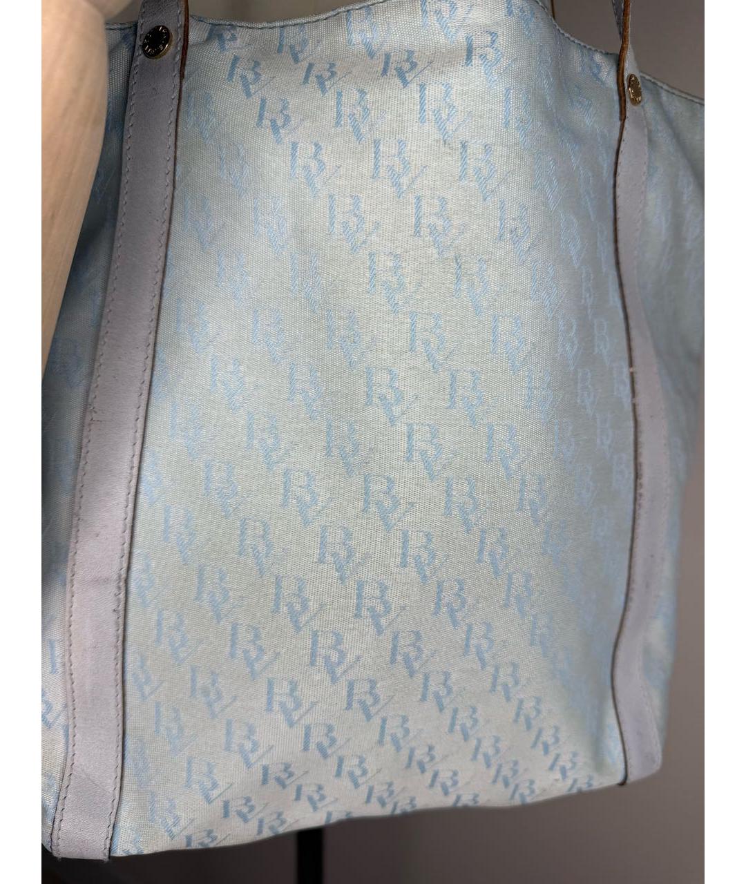 BOTTEGA VENETA Голубая тканевая сумка тоут, фото 3