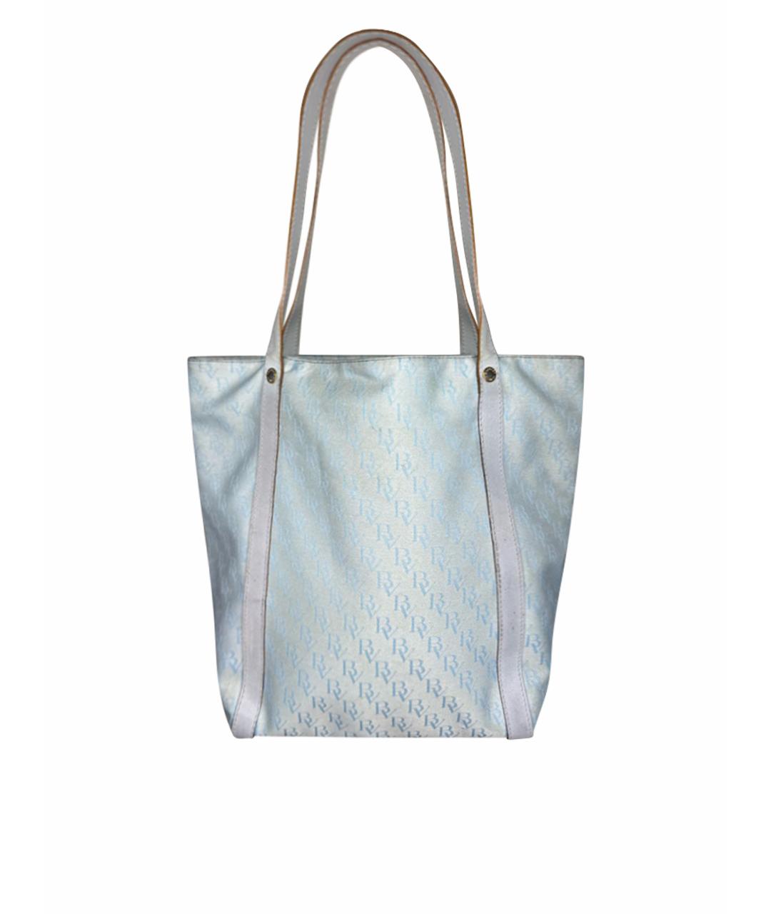 BOTTEGA VENETA Голубая тканевая сумка тоут, фото 1