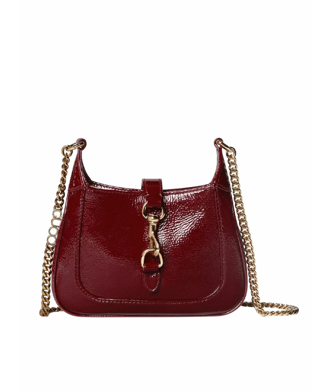 GUCCI Бордовая кожаная сумка через плечо, фото 1