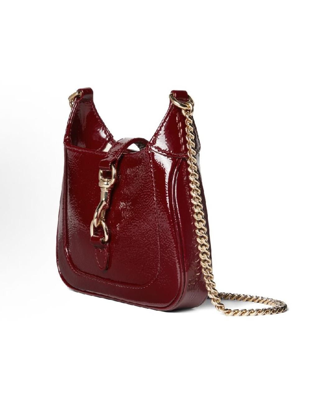GUCCI Бордовая кожаная сумка через плечо, фото 2