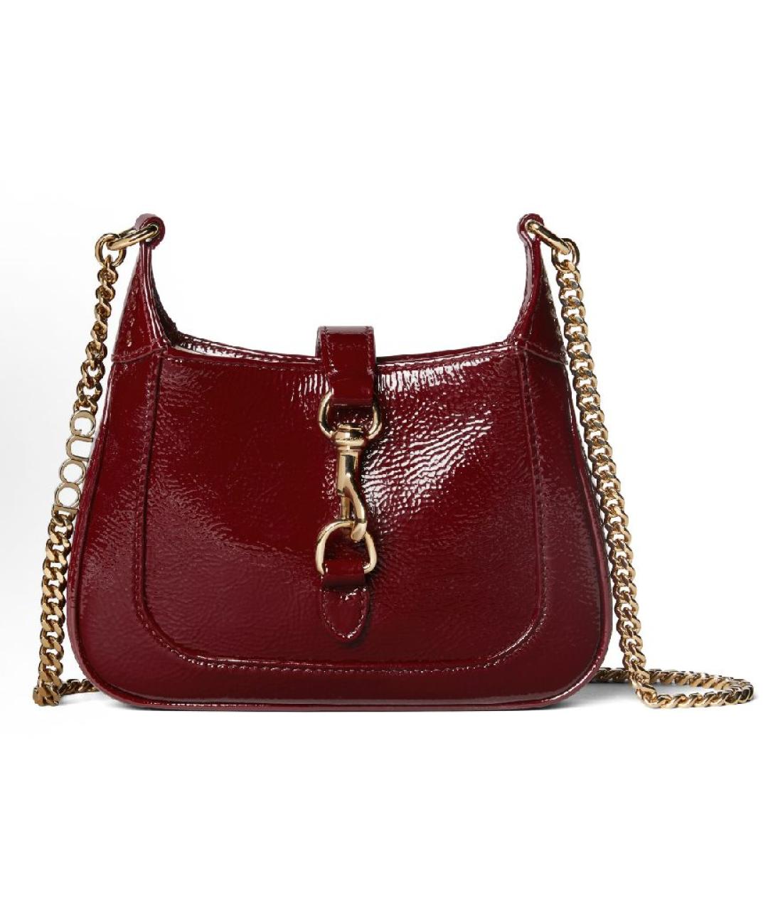 GUCCI Бордовая кожаная сумка через плечо, фото 8