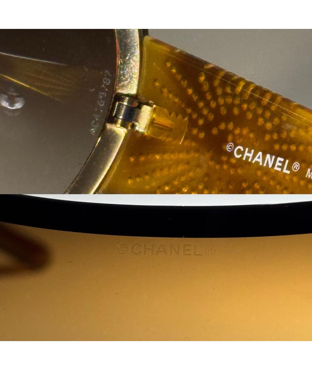 CHANEL Коричневые пластиковые солнцезащитные очки, фото 7