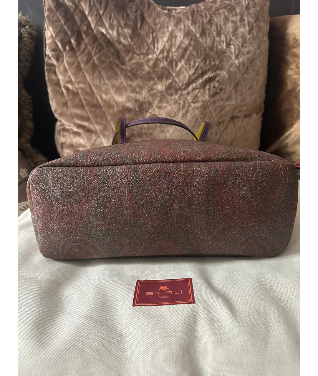 ETRO Коричневая кожаная сумка тоут, фото 3